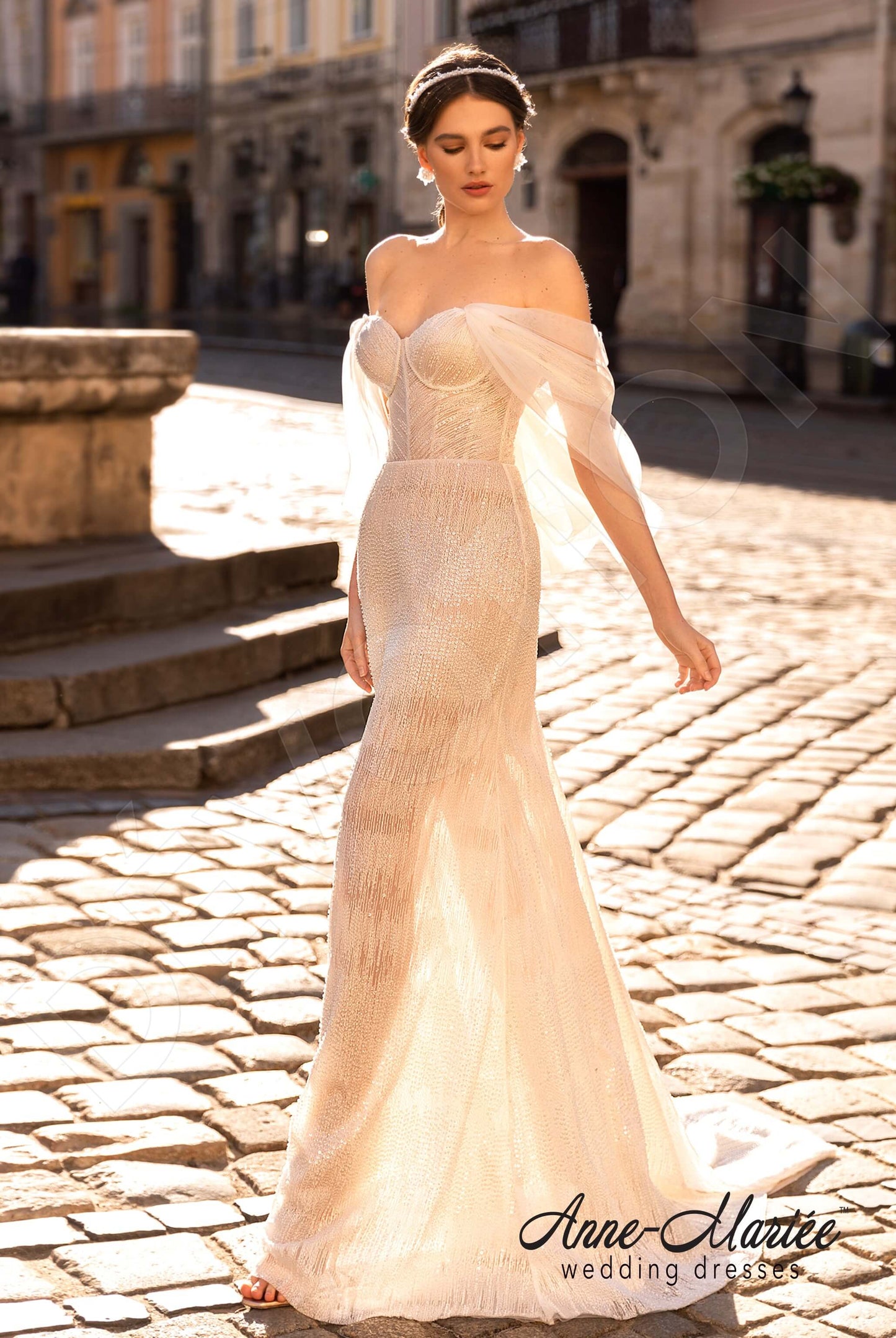 Brice Open back Trumpet/Mermaid Straps Wedding Dress Front