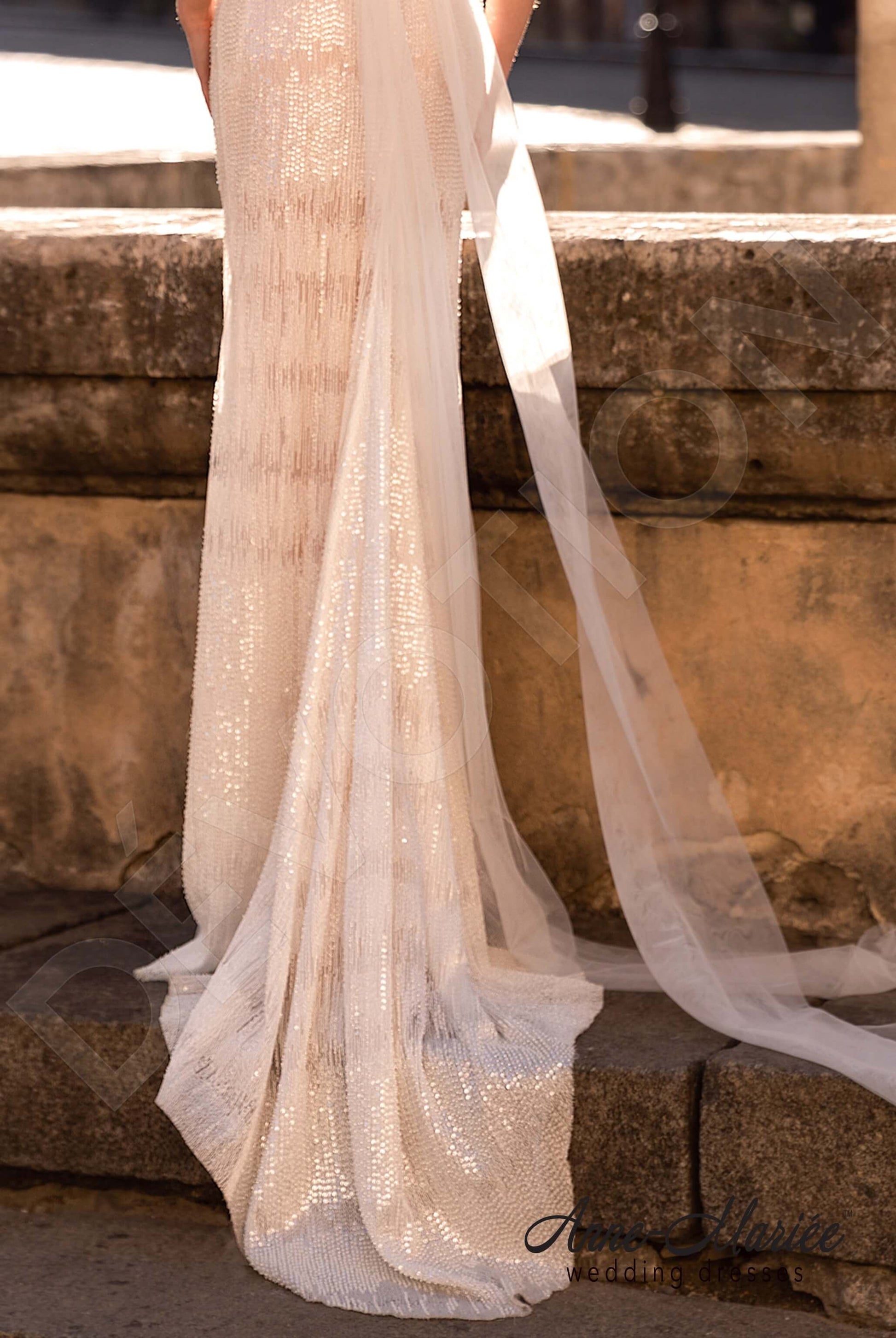 Brice Trumpet/Mermaid Sweetheart Milk Nude Wedding dress