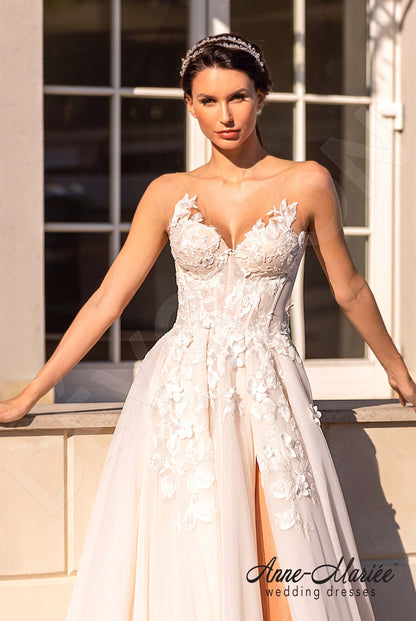 Flor Open back A-line Sleeveless Wedding Dress 4