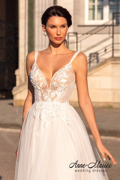 Lakres Open back A-line Straps Wedding Dress 4